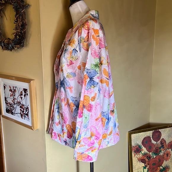 ALFRED DUNNER  Size 16W Butterfly Eyelet Embroidered Cotton Lightweight  $89 NEW - Picture 5 of 16